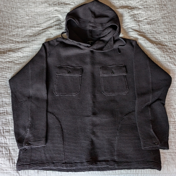 Engineered Garments New York Cotton Cagoule Shirt Black Waffle M - Picture 1 of 7